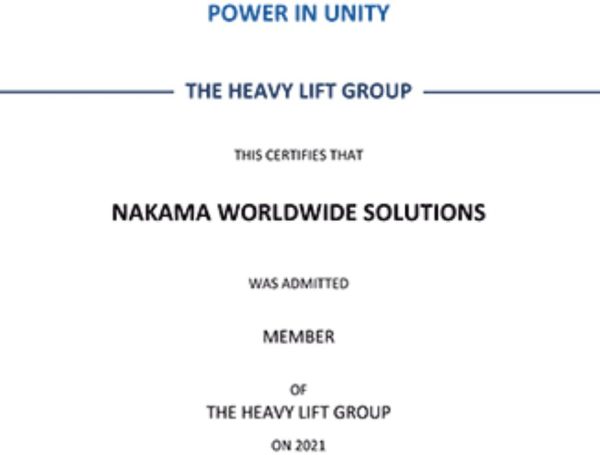 CERTIFIES THE HEAVY LIFT GROUP